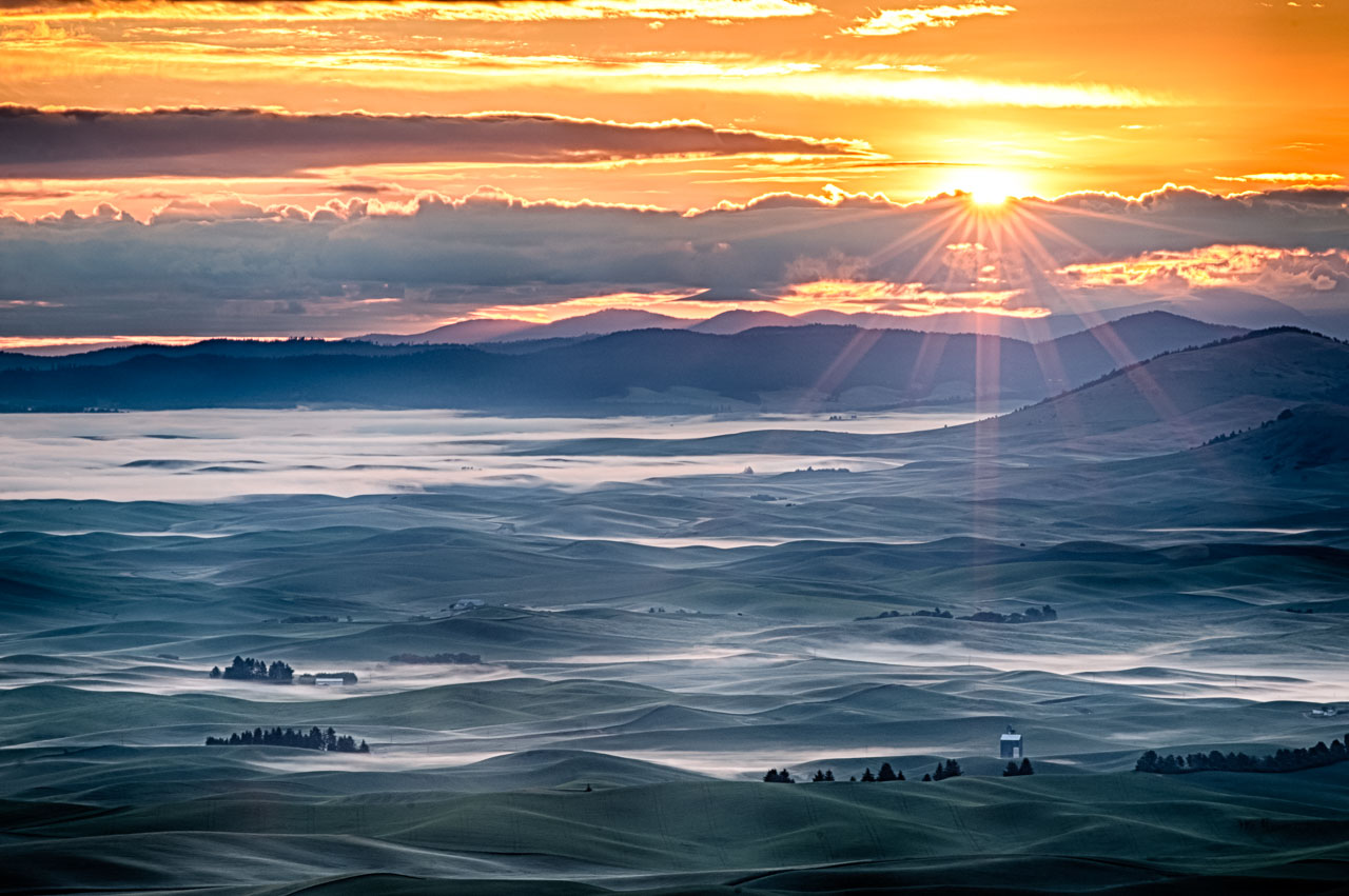 Barbee_130622_3_1985_HDR |  View from Steptoe Butte at sunrise. HDR image. | Palouse